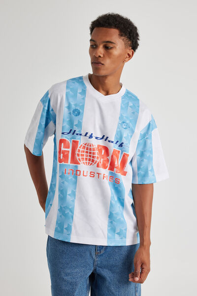 Half Half Jersey, HH CAROLINA BLUE STRIPE/GLOBAL INDUSTRIES