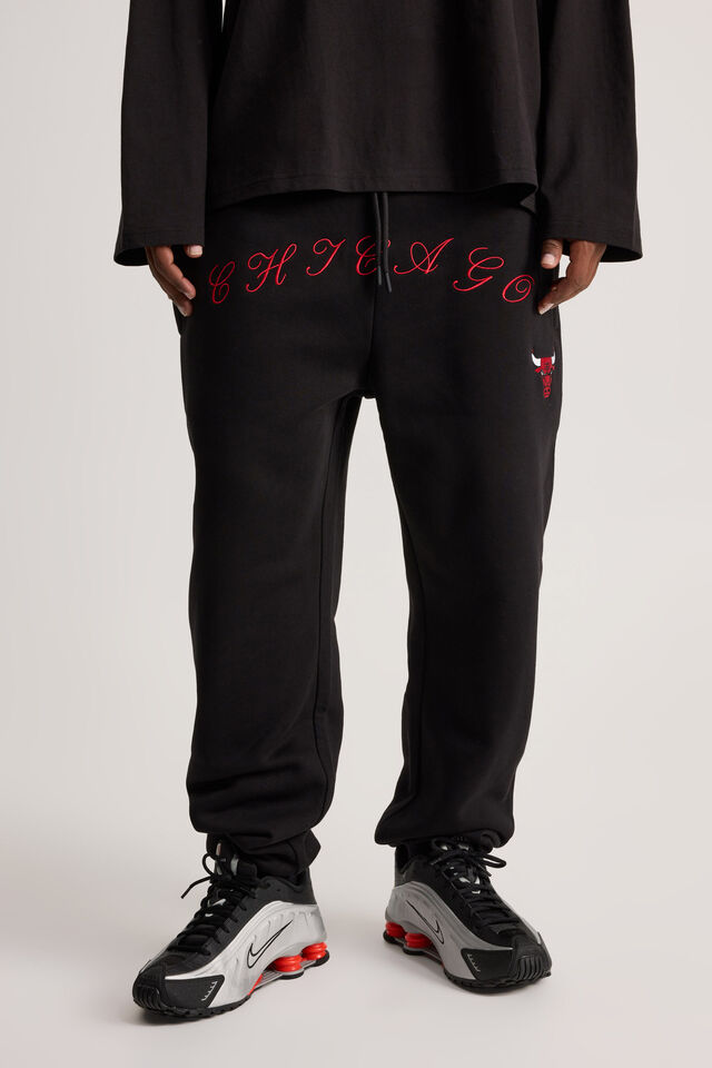 Nba Track Pant, LCN NBA BLACK/BULLS SUPERSCRIPT