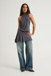Longline Halter Top, SLATE - alternate image 2