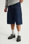 Authentics Baggy Denim Short, RAW INDIGO/TABACCO STITCH - example image 1
