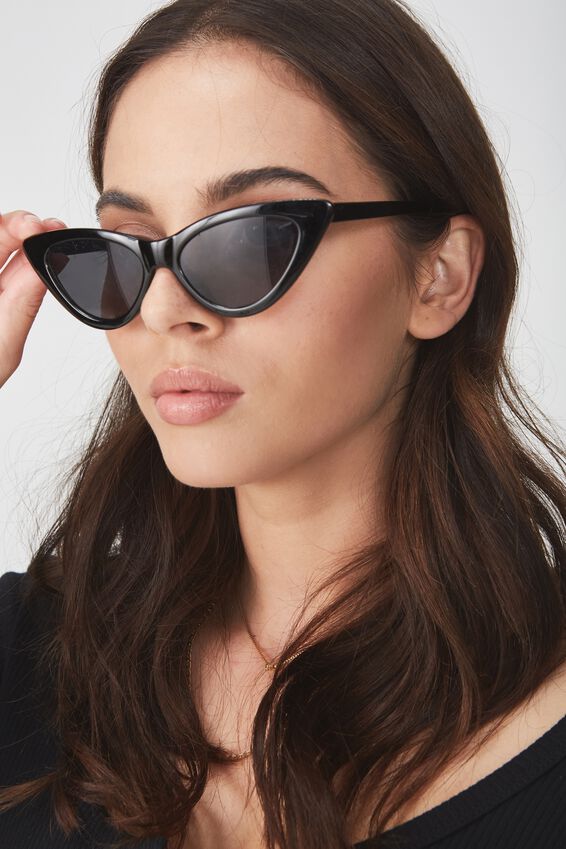 Zarah Cateye Sunnies, BLACK SMOKE