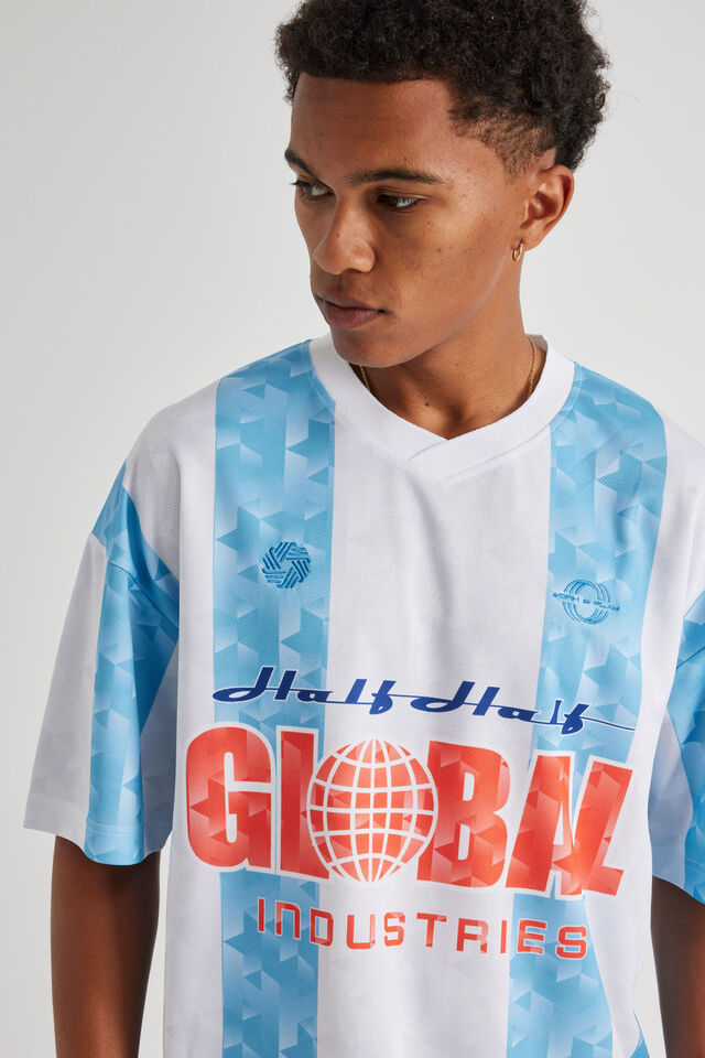 Half Half Jersey, HH CAROLINA BLUE STRIPE/GLOBAL INDUSTRIES