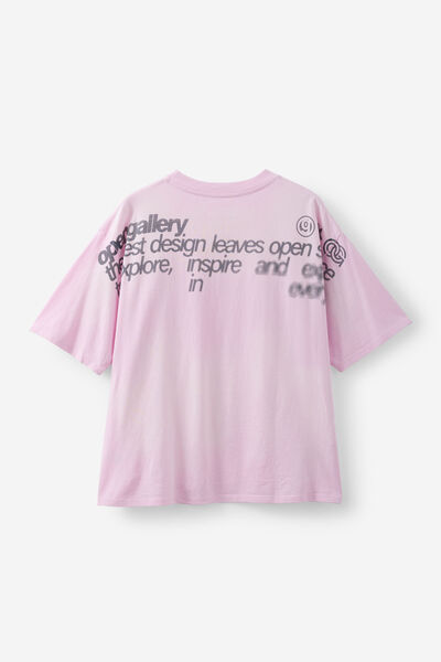 Open Gallery Box Fit Tshirt, OG WASHED ICE PINK/IDEAS DEPT