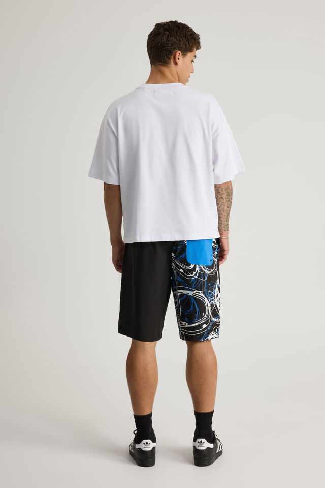 Half Half Classic Boardshort, BLACK/ZEITGEIST SCRIBBLE