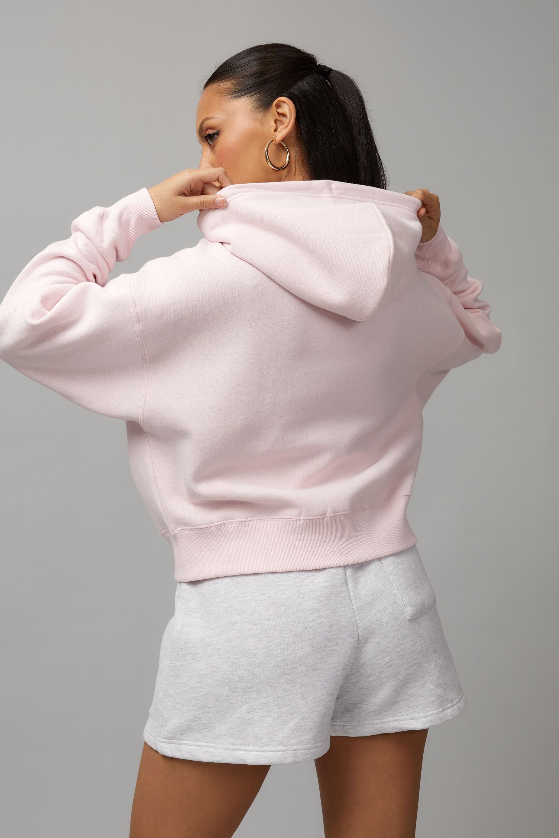Pink zip sale through hoodie