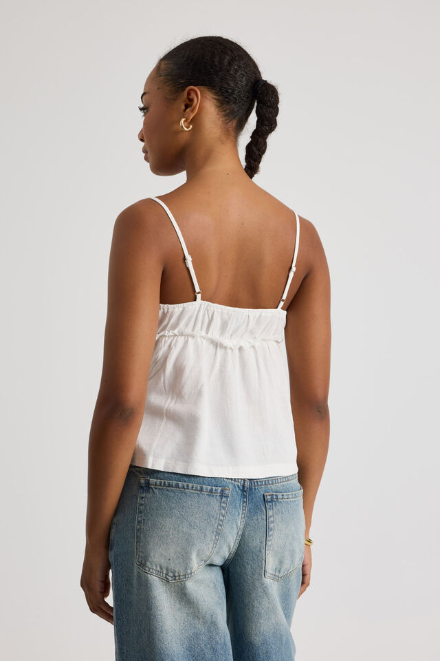 Belle Frill Cami, WHITE