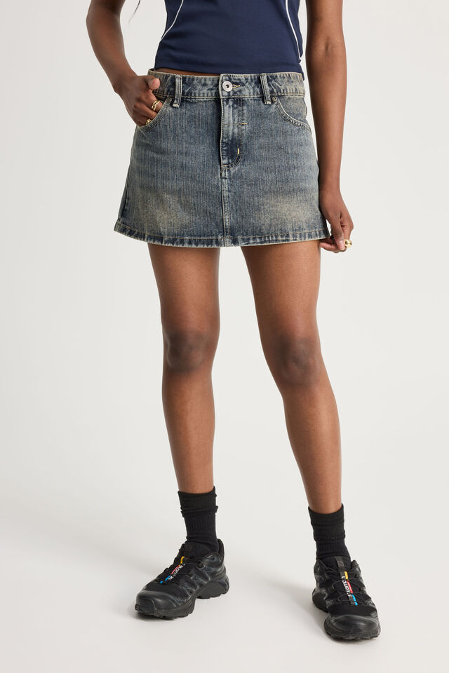 Everyday Denim Skirt, SUNSET INDIGO