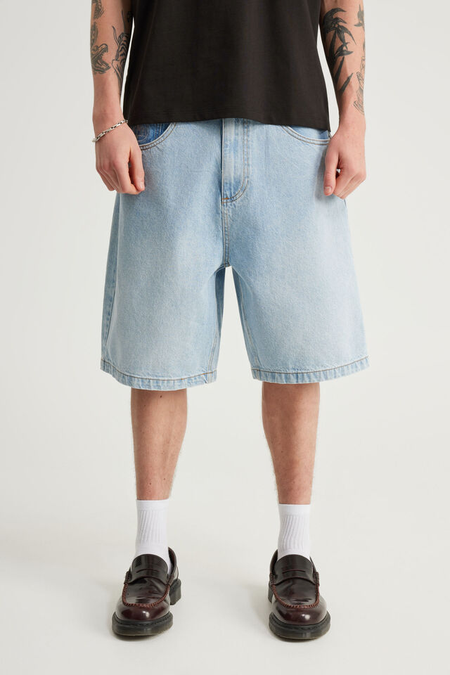 Half Half Classico Denim Short, CLEAN BLEACH