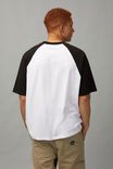 Box Fit Raglan T Shirt, WHITE/BLACK - alternate image 3