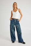 Sienna Low Back Tank, WHITE - alternate image 2