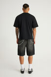 Notion Relaxed Baggy Denim Short, DISTRESSED DARK MATTER/CHAINS - example image 3