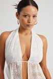 Backless Halter Tie Top, WHITE LACE - alternate image 4
