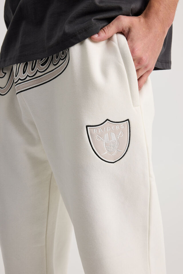 Nfl Track Pant, LCN NFL EGGSHELL/RAIDERS PATCH