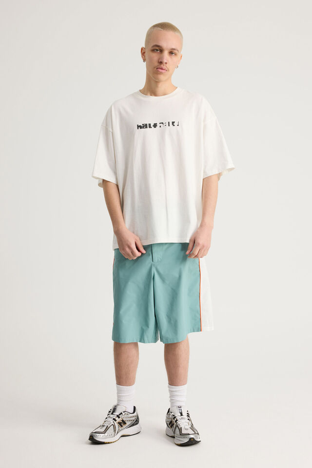 Half Half Panelled Boardshort, AQUA PEARL/MARKER SIGNATURE