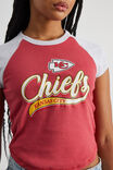 Nfl Raglan Curve Hem Tee, LCN NFL VARSITY RED/CHIEFS - alternate image 4