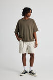 Half Half Pull On Cargo Short, IVORY - alternate image 2