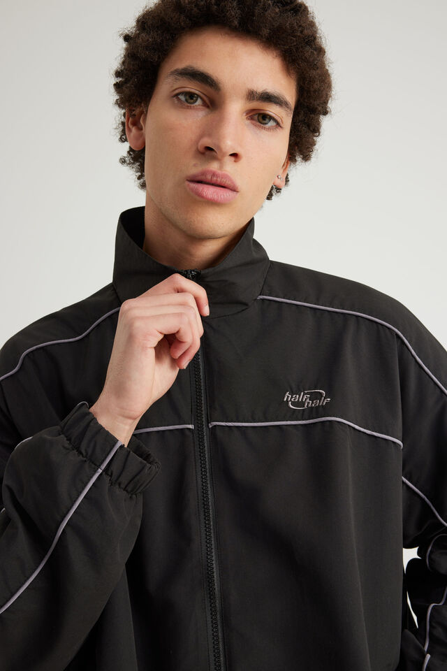Half Half Shell Jacket, BLACK/GREY PIPING