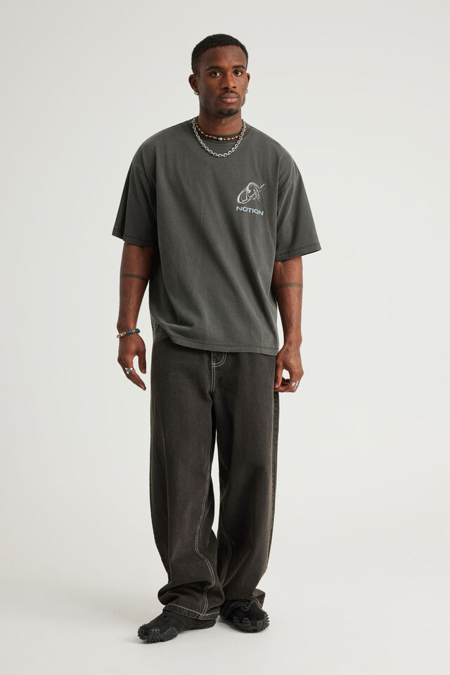 Notion Vintage Graphic Tshirt, NTN WASHED BLACK/INTERTWINED