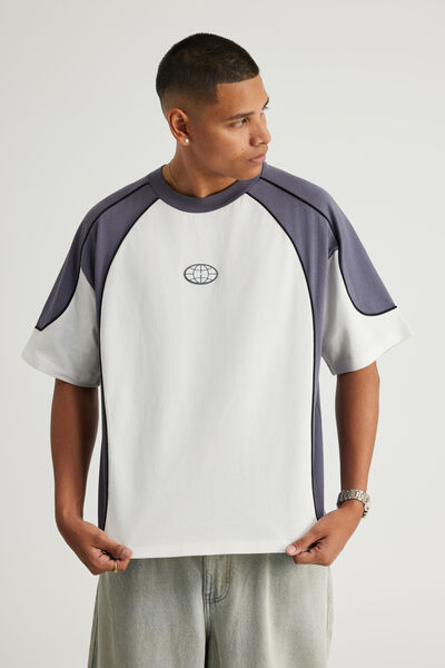 Half Half Boxy Tshirt, HH CLOUD/COLD HARBOUR FLUID