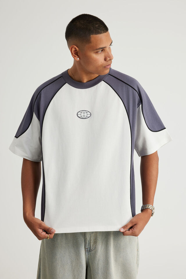 Half Half Boxy Tshirt, HH CLOUD/COLD HARBOUR FLUID