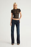 Lace Fitted Tee, BLACK - example image 2