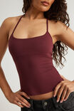 Snatched Halter Top, BORDEAUX - alternate image 1
