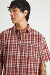 Half Half Short Sleeve Shirt, HH MERLOT CHECK - alternate image 4