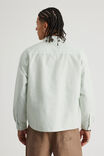 Open Gallery Boxy Cropped Long Sleeve Shirt, OG PALE GREEN STRIPE / GRAPHIC - alternate image 3