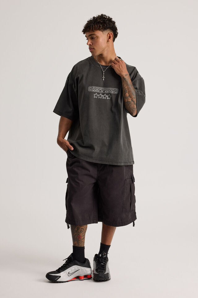 Notion Ultra Baggy Cargo Shorts, BLACK
