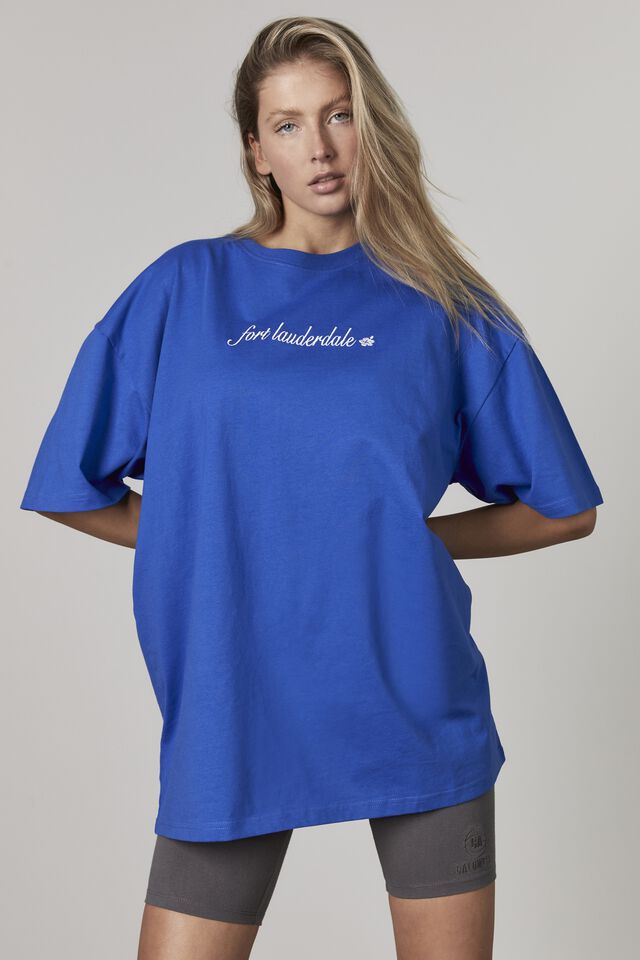 Oversized Graphic Tee, NAUTICAL BLUE/FORT LAUDERDALE