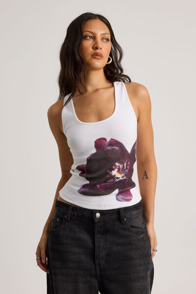 Graphic Tank, WHITE/FLOWER