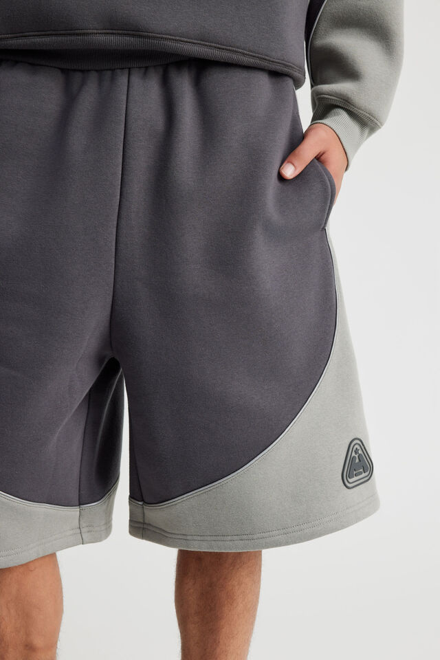 Half Half Regular Track Short, HH SLATE/ OIL SLICK PANEL