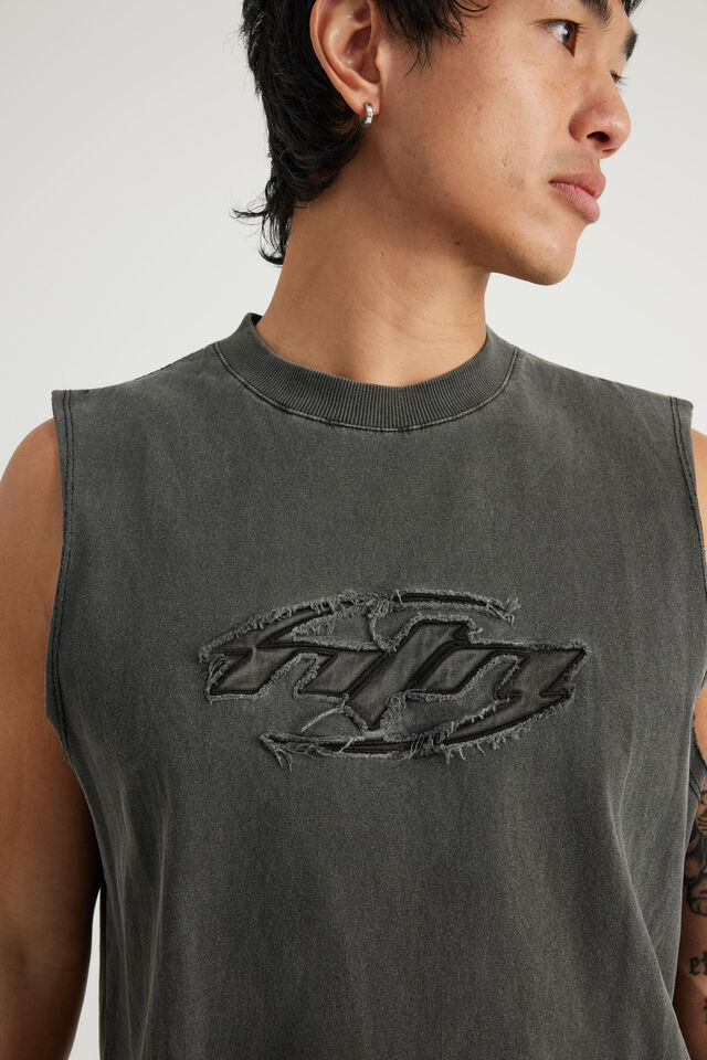 Notion Muscle Tank, NTN WASHED BLACK/SWOOSH LOGO