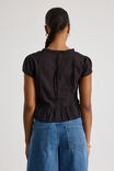 Sage Tie Front Top, BLACK - alternate image 3