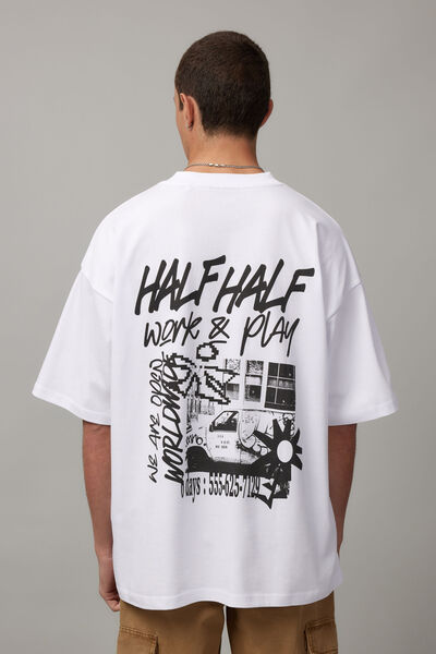 Heavy Weight Box Fit Graphic Tshirt, HH WHITE/WORLDWIDE