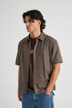 Short Sleeve Shirt, CHOCOLATE CHECK - alternate image 1