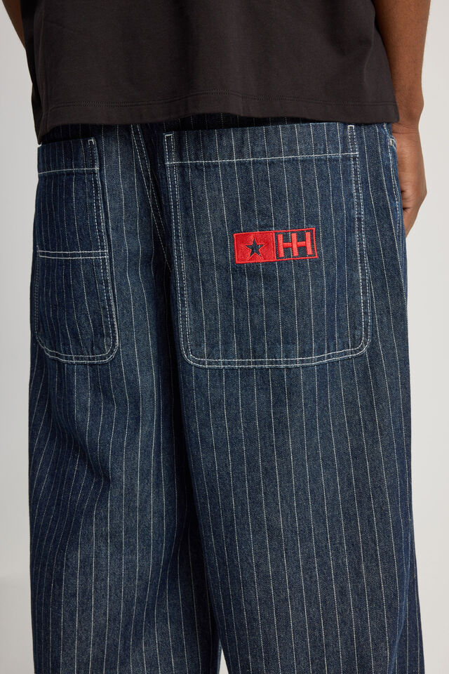 Half Half El Grande Baggy Jean, CLEAN RAW PINSTRIPE
