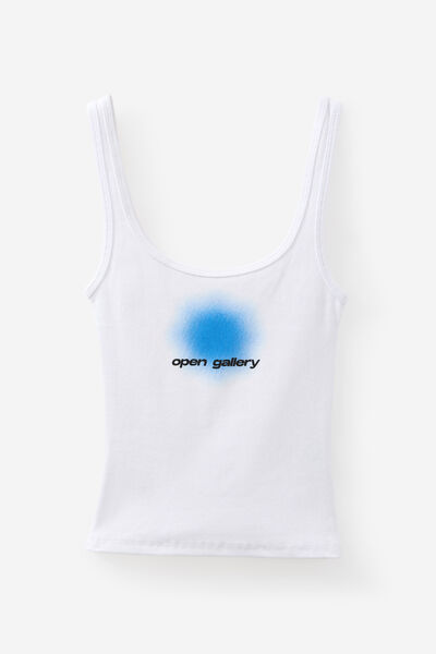 Open Gallery Rib Tank, WHITE/OG