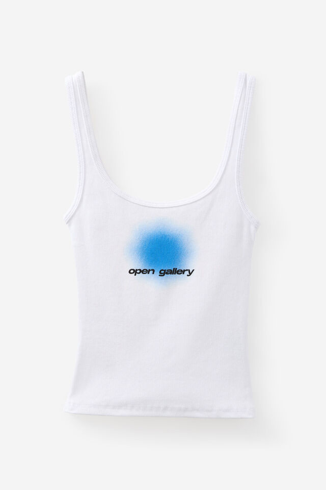 Open Gallery Rib Tank, WHITE/OG