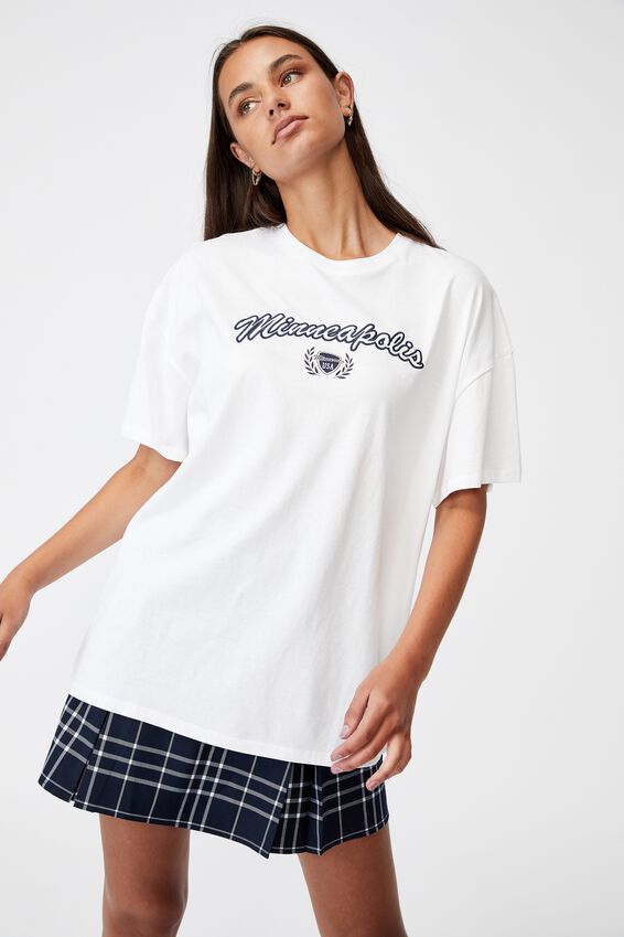 Super Relaxed Graphic Tee, WHITE/MINNEAPOLIS