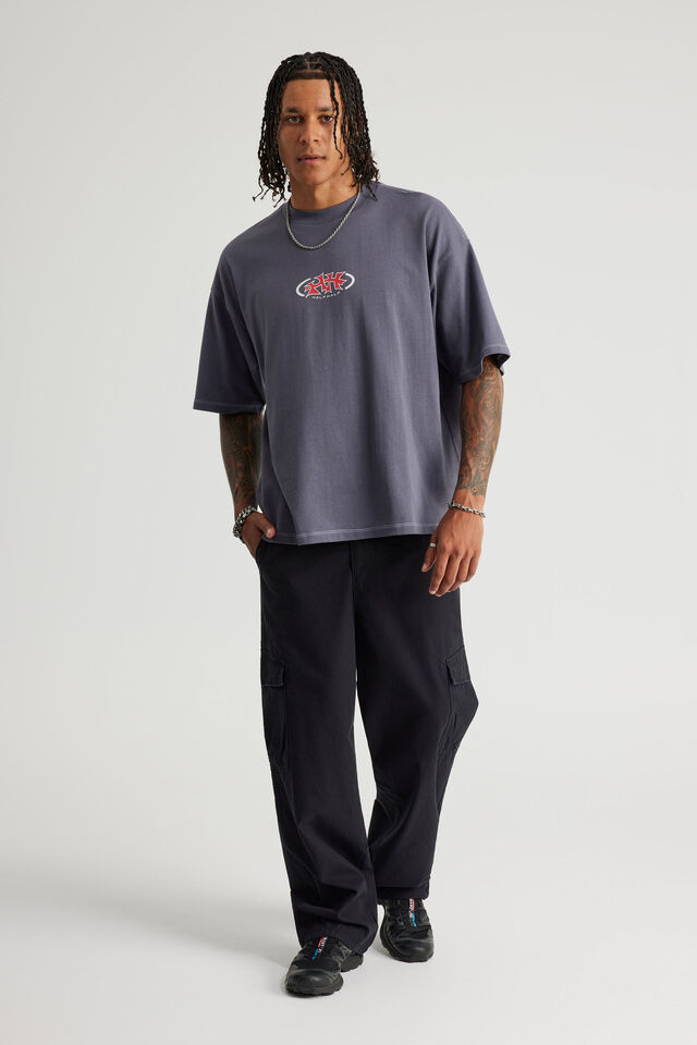 Half Half Heavyweight Box Fit Graphic Tshirt, HH COLD HARBOUR/MACE PILL