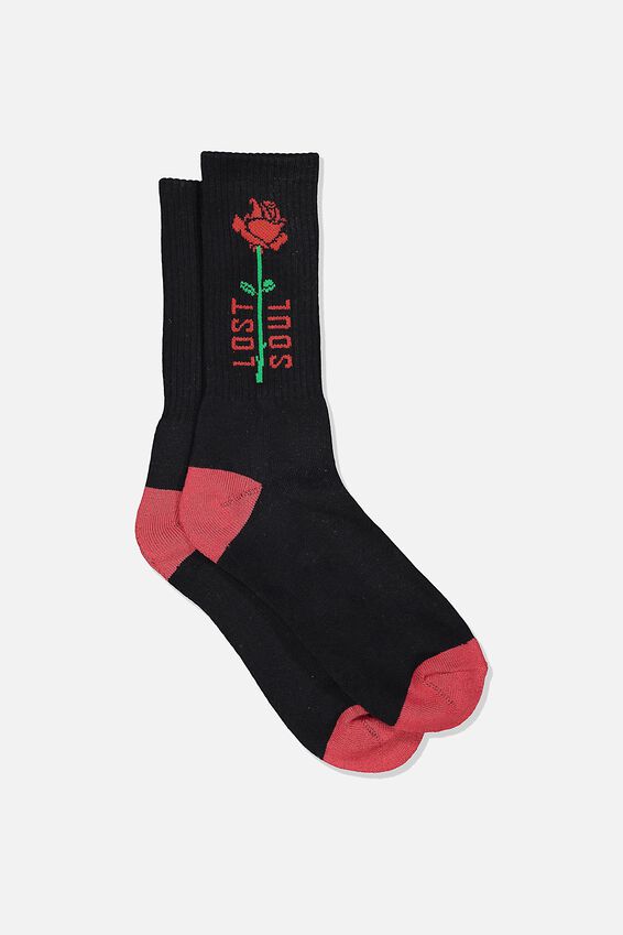 Retro Ribbed Socks, LOST SOUL ROSE