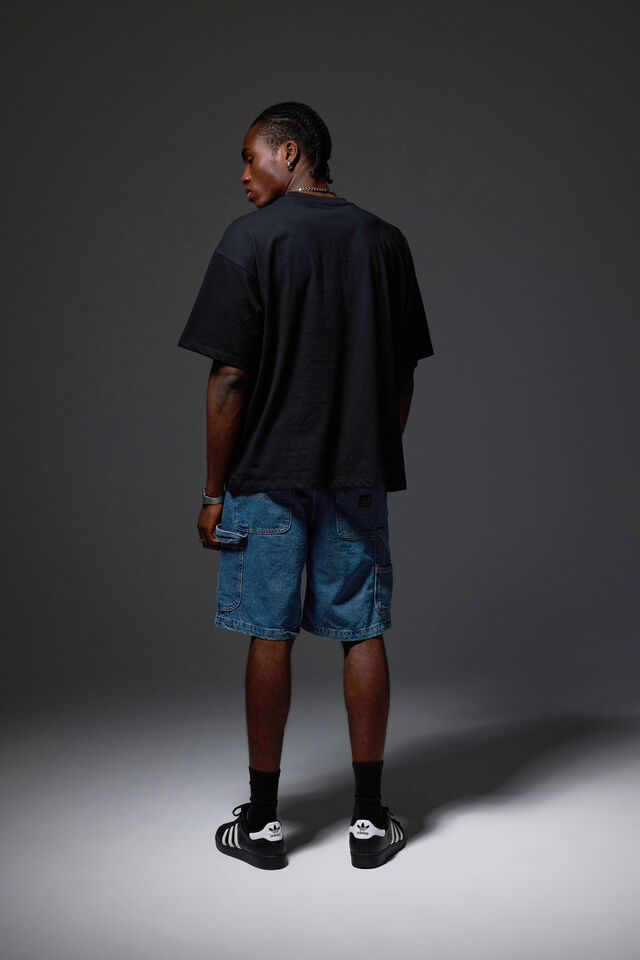 Half Half Box Fit Graphic T Shirt, HH BLACK/HALF HALF BARBARA