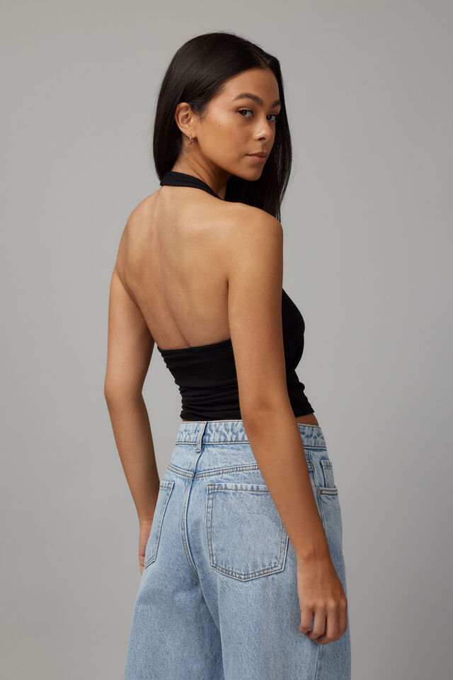 Holly Halter Top, BLACK