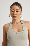 Scoop Neck Halter Top, SUNBLEACHED KHAKI - alternate image 4