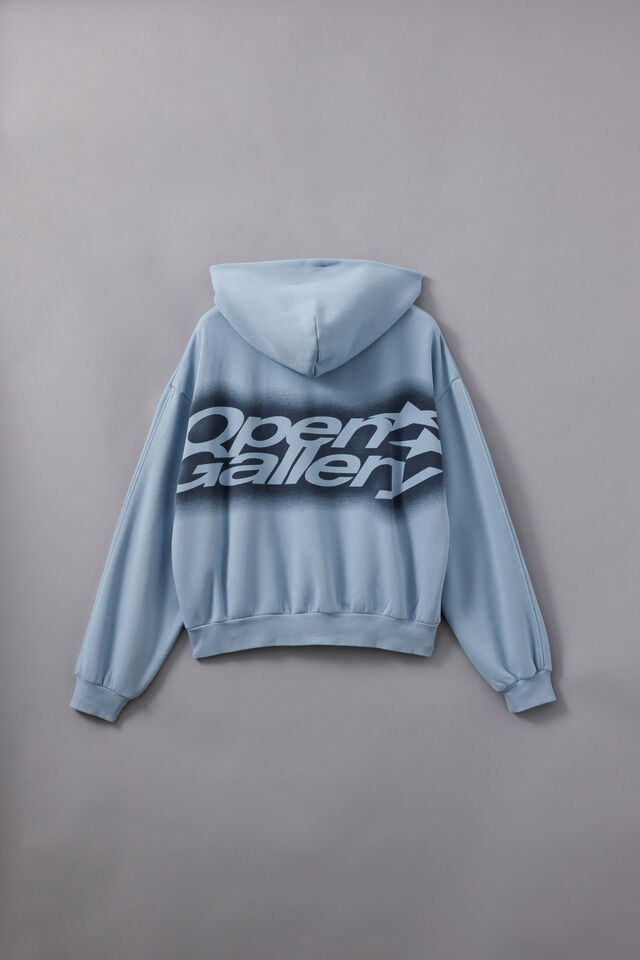 Open Gallery Boxy Hoodie, OG WASHED CITY SKY/VITALITY