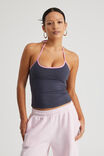 Tie Neck Halter Top, SEAL/VENICE PINK PICOT - alternate image 1
