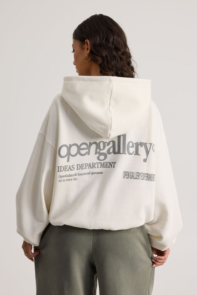 Open Gallery Boxy Hoodie, VINTAGE WHITE/OG IDEAS DEPARTMENT