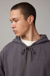 Washed Boxy Zip Thru Hoodie, WASHED SMOKE - alternate image 5