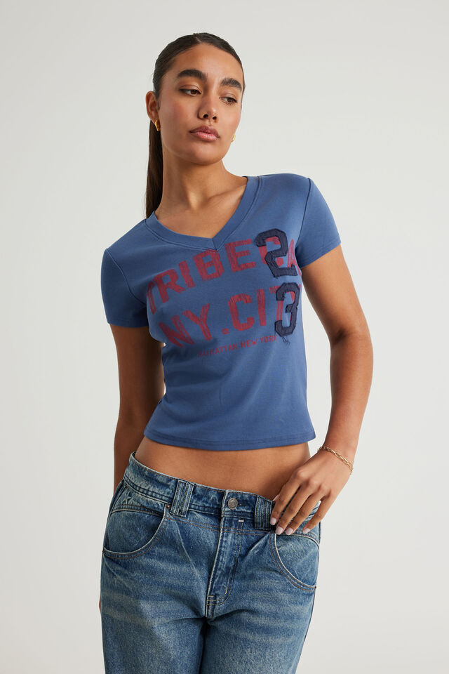 Fitted Graphic Tee, BLUE AURA/TRIBECA